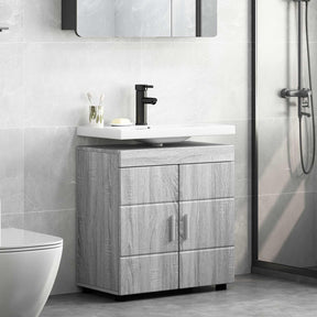 Vidaxl badkamerkastenset tulum grijs sonoma 60 x 34 x 63 cm