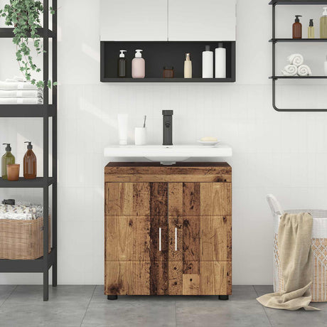 Vidaxl badkamerkastenset tulum oudhout 60 x 34 x 63 cm bewerkt hout