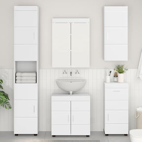 Vidaxl badkamer wandkast tulum wit 37 x 24,5 x 86 cm bewerkt hout