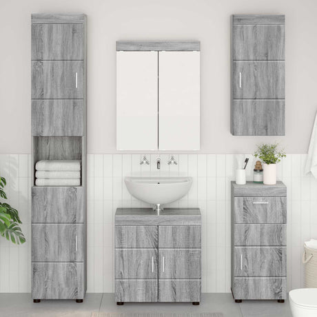 Vidaxl badkamer wandkast tulum grijs sonoma 37 x 24,5 x 86 cm