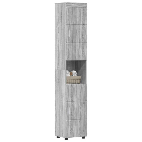Vidaxl badkamerkastenset tulum grijs sonoma 37 x 31,5 x 203 cm
