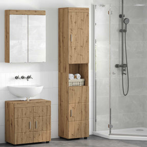 Vidaxl badkamerkastenset tulum artisan eiken 37 x 31,5 x 203 cm
