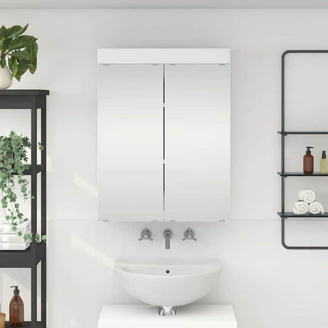Vidaxl badkamer spiegelkast tulum wit 60 x 16,5 x 78 cm bewerkt hout