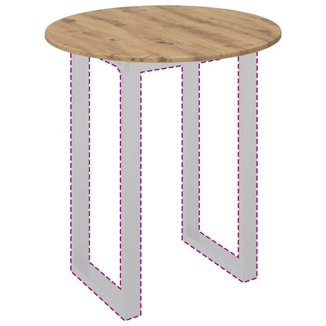 Vidaxl tafelblad ø 70 x 1,5 cm rond bewerkt hout artisanaal eiken