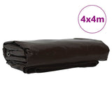 Vidaxl zeil 650g m² bruin 4 x 4 m canvas met pvc-coating