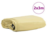 Vidaxl zeil 650g m² beige 2 x 3 m canvas met pvc-coating