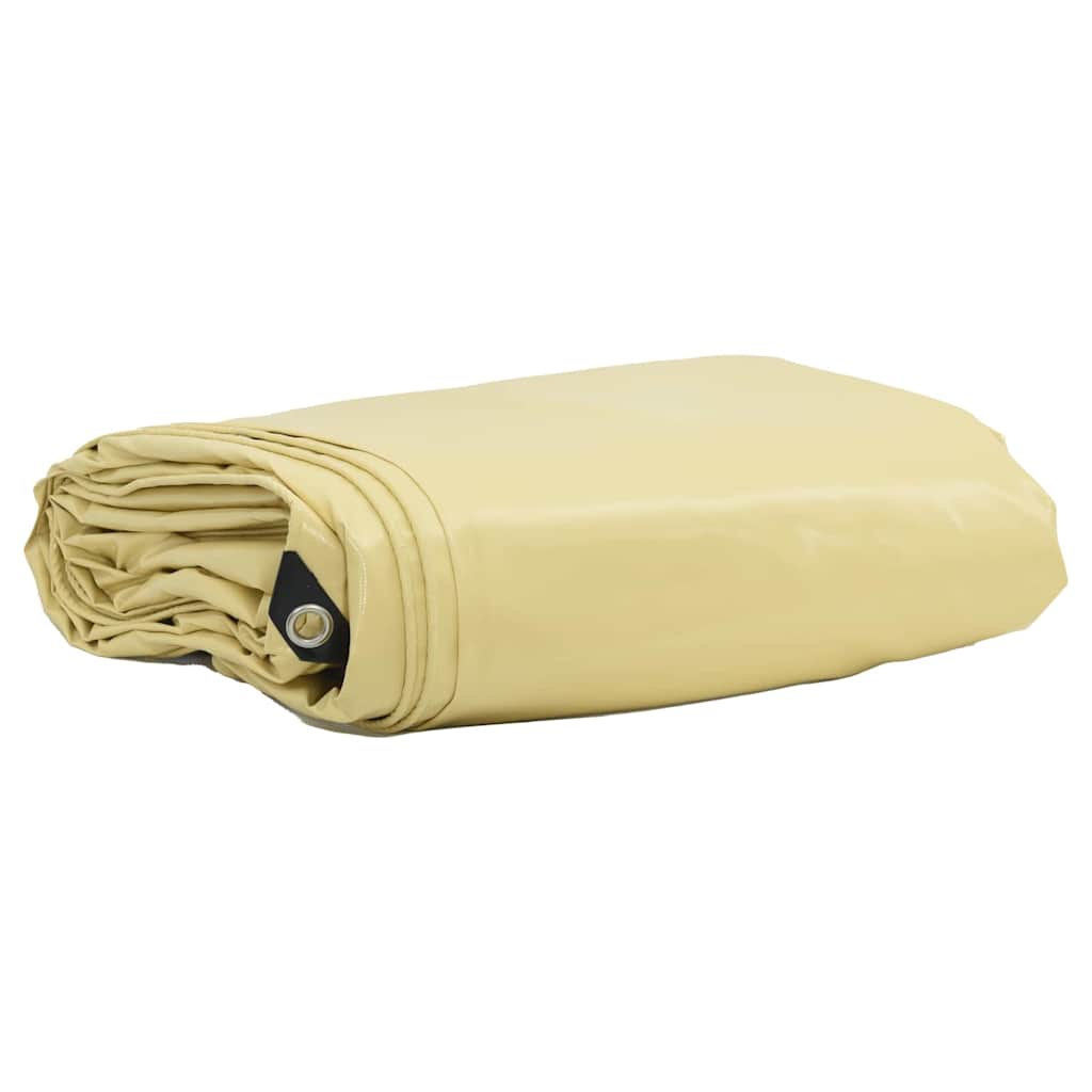 Vidaxl zeil 650g m² beige 3 x 5 m canvas met pvc-coating