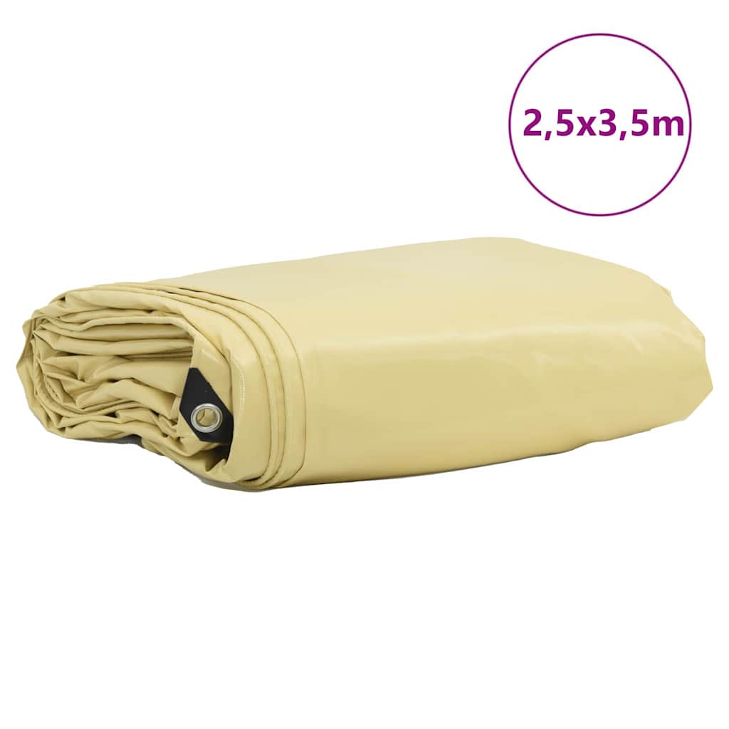 Vidaxl zeil 650g m² beige 2,5 x 3,5 m canvas met pvc-coating