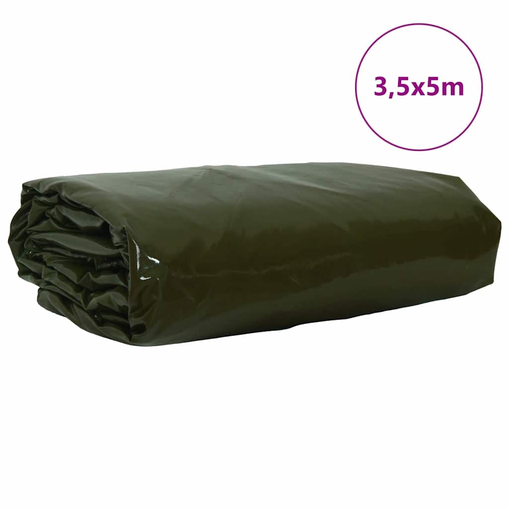Vidaxl zeil 650g m² olijf groen 3,5 x 5 m canvas met pvc-coating