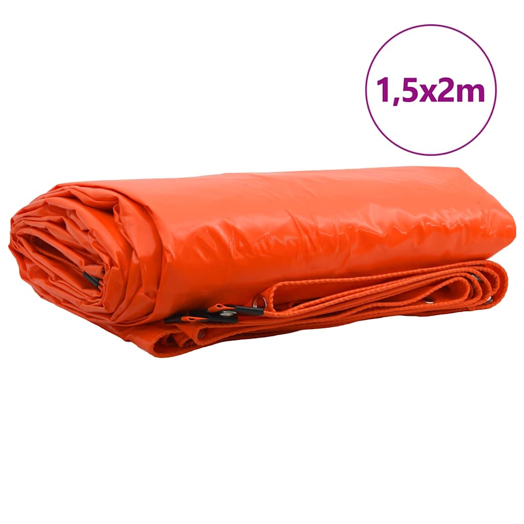 Vidaxl zeil 650g m² oranje 1,5 x 2 m canvas met pvc-coating