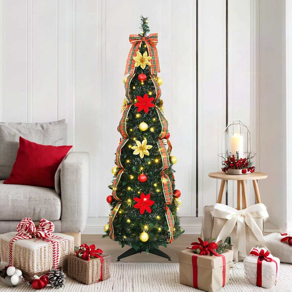 Vidaxl kunstkerstboom met 100 led met standaard groen 155 cm pvc