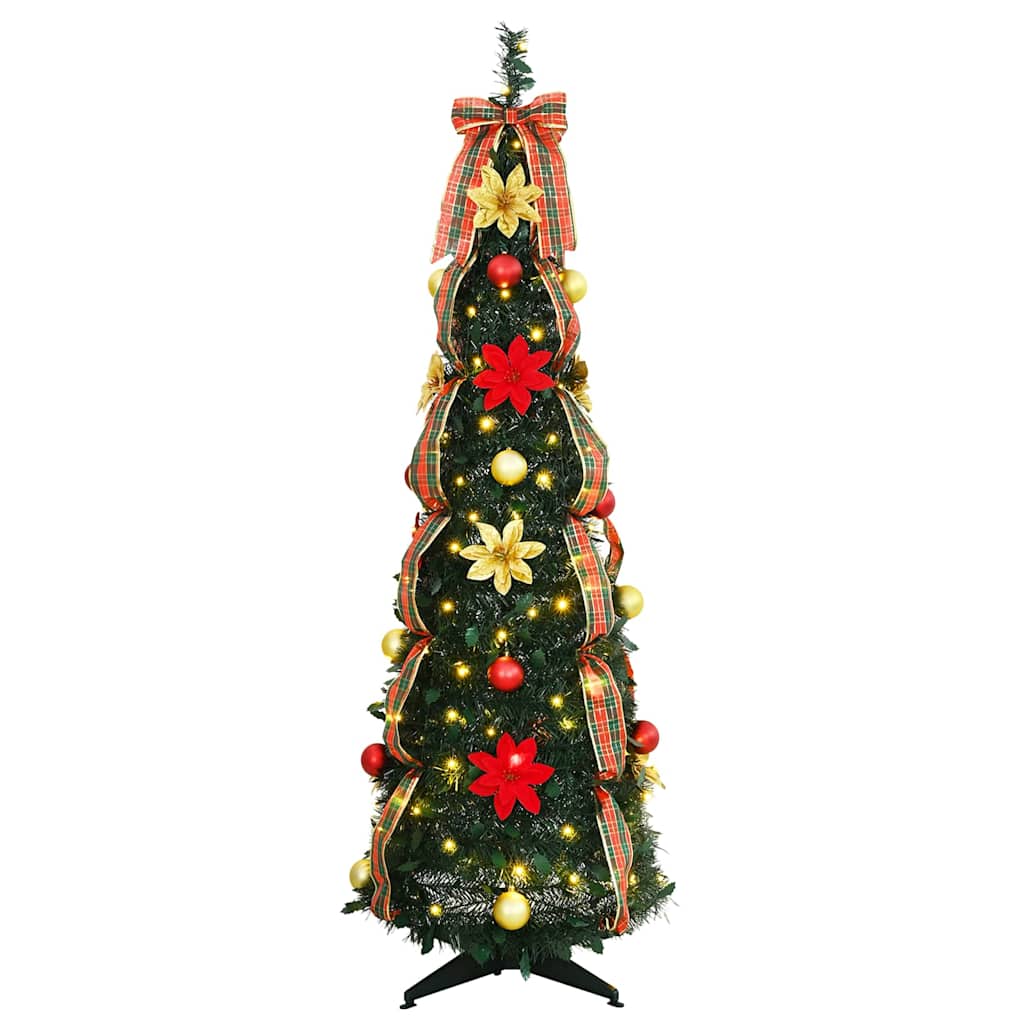 Vidaxl kunstkerstboom met 100 led met standaard groen 155 cm pvc