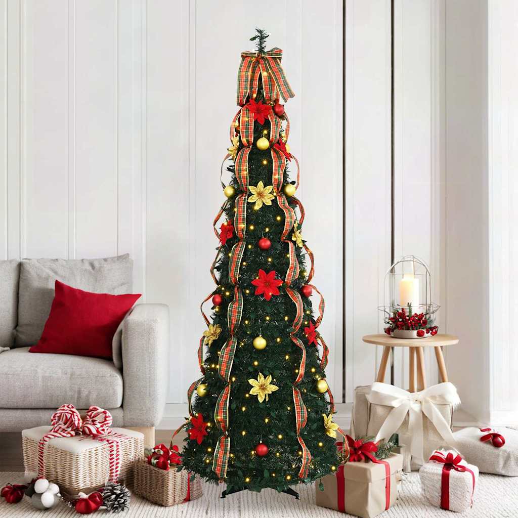 Vidaxl kunstkerstboom met 150 led met standaard groen 185 cm pvc