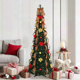 Vidaxl kunstkerstboom met 150 led met standaard groen 185 cm pvc
