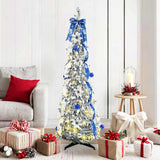 Vidaxl kunstkerstboom met 100 led met standaard wit 150 cm pvc