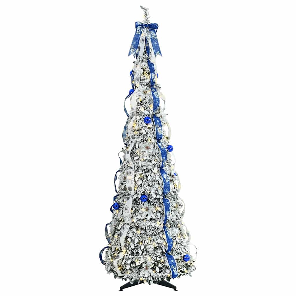 Vidaxl kunstkerstboom met 200 led met standaard wit 210 cm pvc