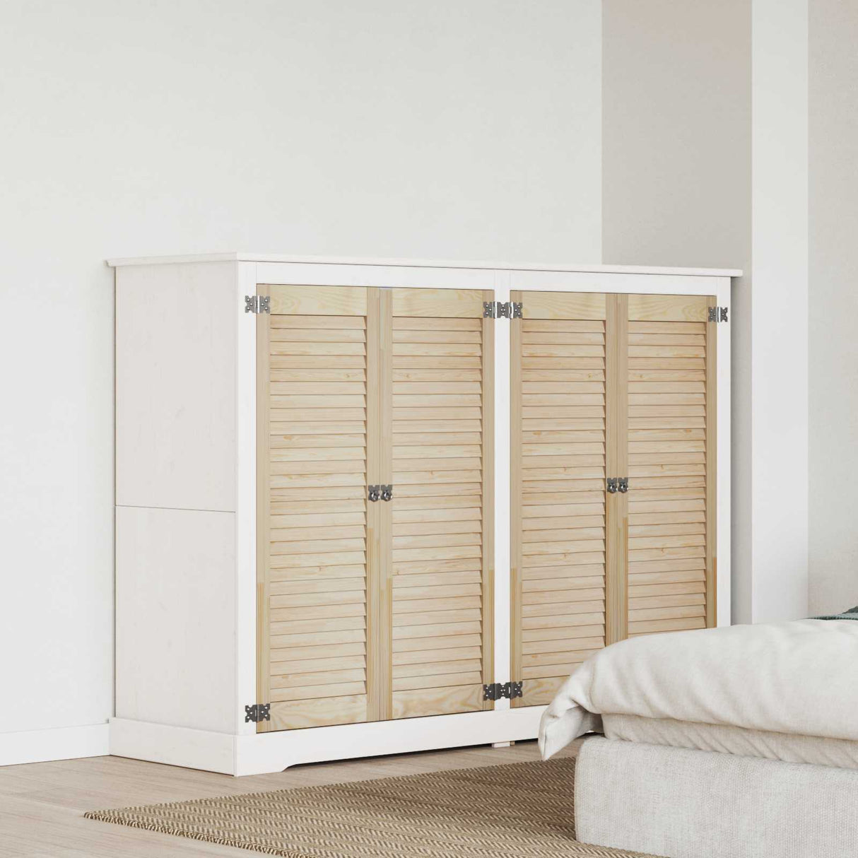 Vidaxl kastdeur 4 pcs naturel 110 x 2,1 x 39,5 cm massief grenenhout