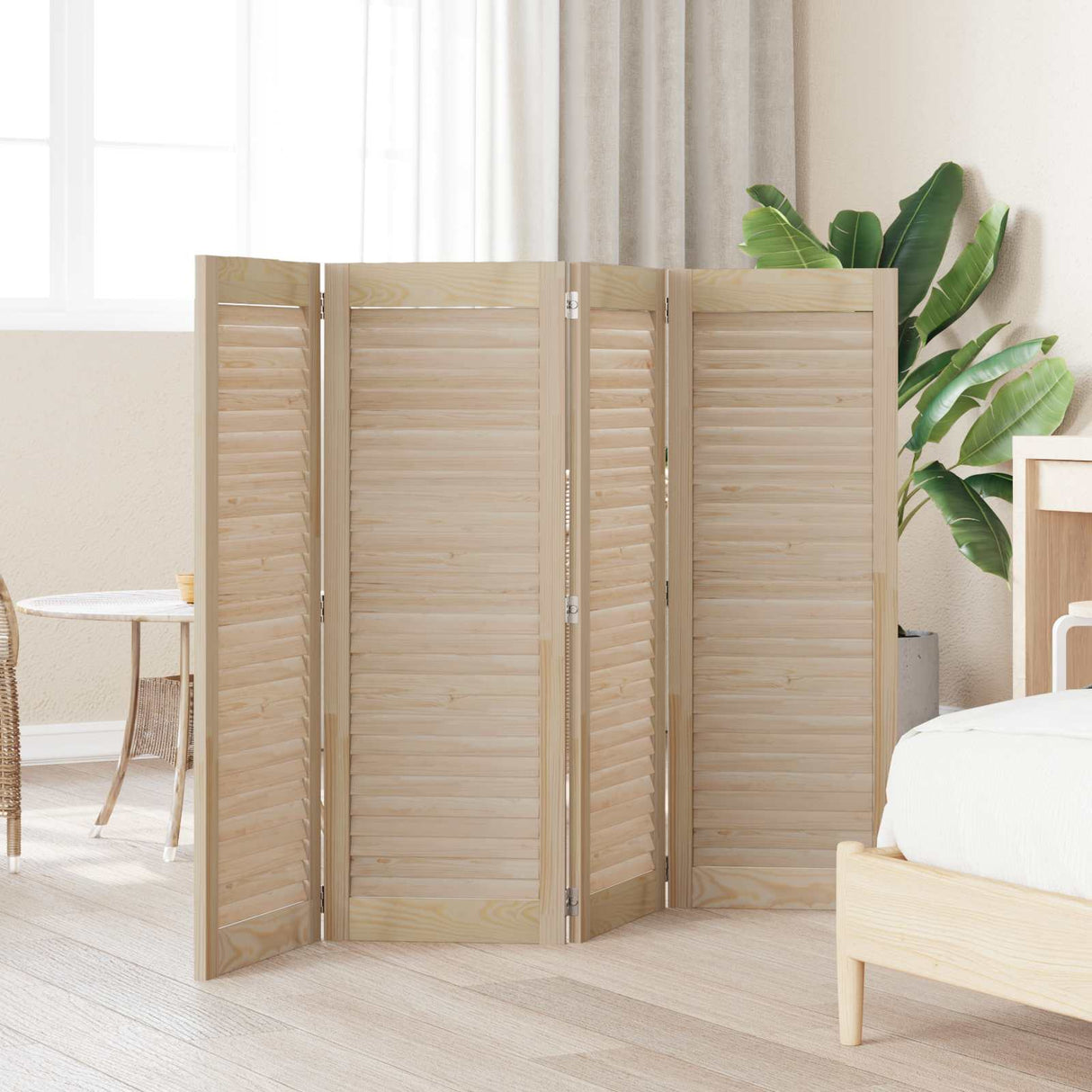 Vidaxl kastdeur 4 pcs naturel 110 x 2,1 x 39,5 cm massief grenenhout