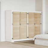 Vidaxl kastdeur 4 pcs naturel 140.5 x 2 x 59.5 cm massief grenenhout