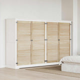 Vidaxl kastdeur 4 pcs naturel 140,5 x 2,1 x 59,5 cm massief grenenhout