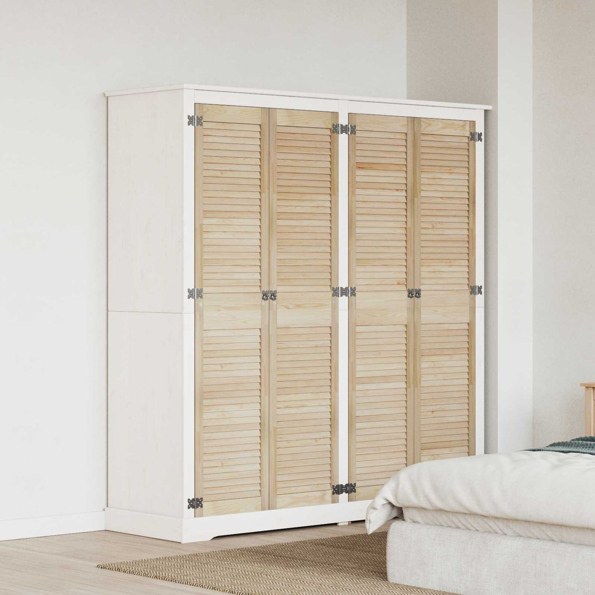 Vidaxl kastdeur 4 pcs naturel 170 x 2,1 x 39,5 cm massief grenenhout