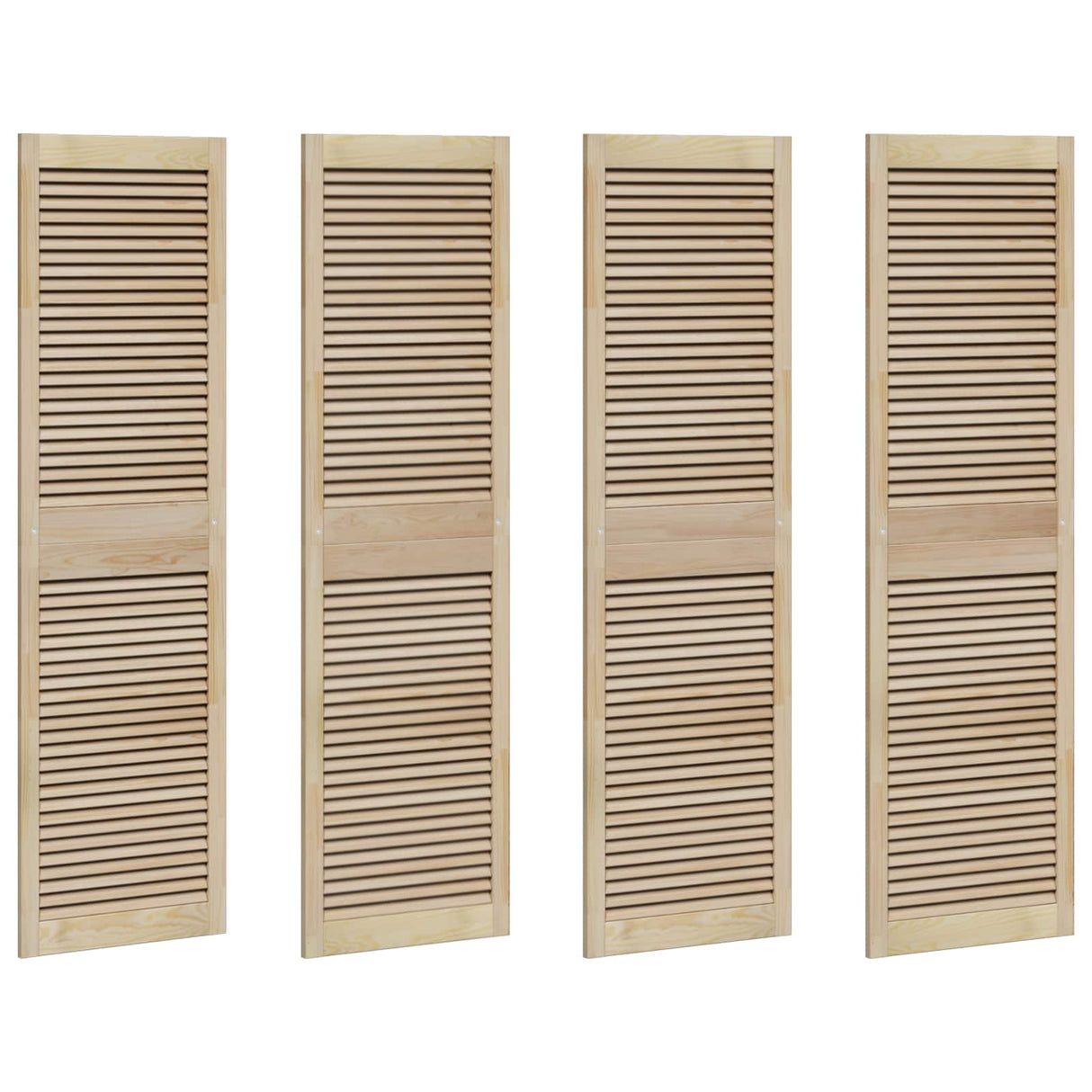 Vidaxl kastdeur 4 pcs naturel 170 x 2,1 x 49,5 cm massief grenenhout