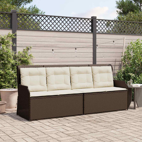 Vidaxl tuinbank zwart en cream wit poly rattan