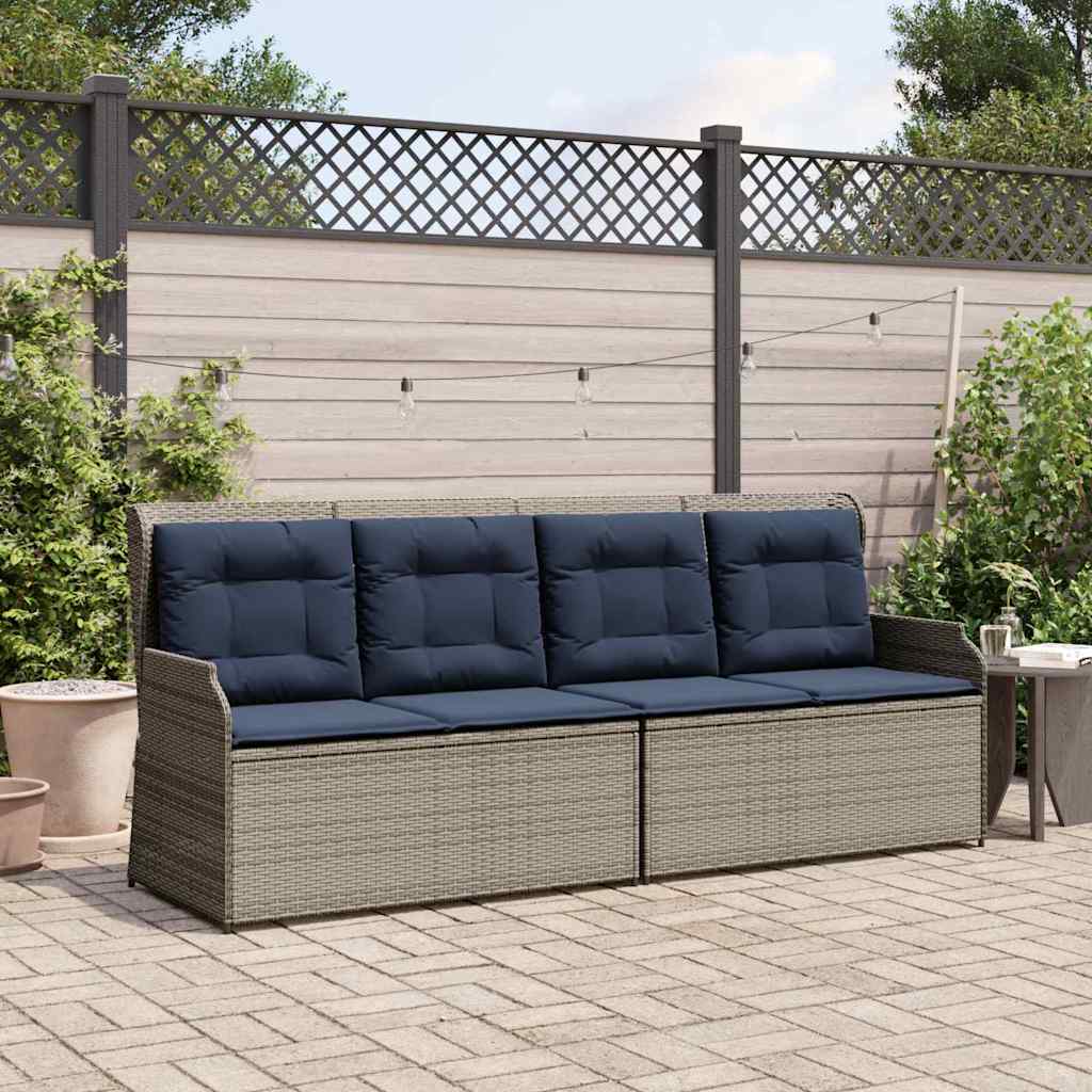 Vidaxl tuinbank grijs poly rattan