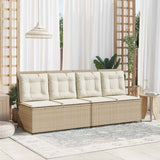 Vidaxl tuinbank beige poly rattan