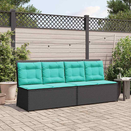 Vidaxl tuinbank zwart poly rattan