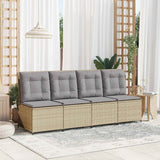 Vidaxl tuinbank beige en grijs poly rattan