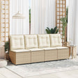 Vidaxl tuinbank zwart en cream wit poly rattan