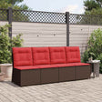 Vidaxl tuinbank bruin en rood poly rattan