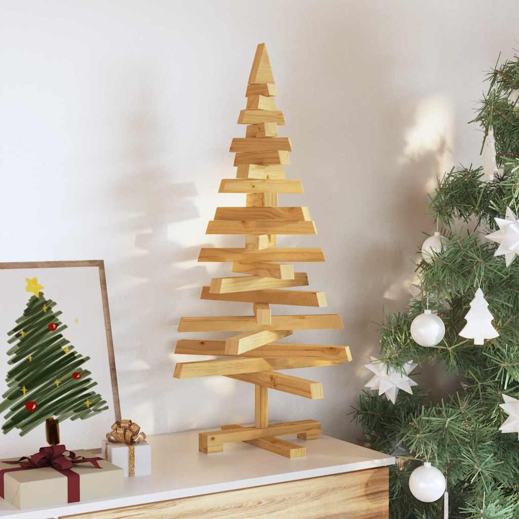 Vidaxl kerstbomen met standaard bruin 90 cm massief grenenhout