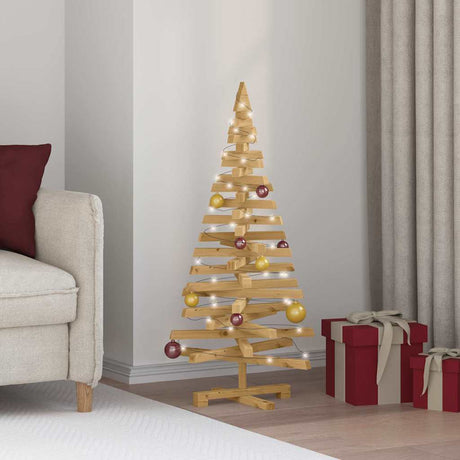 Vidaxl houten kerstboom kotka 120 cm massief grenenhout bruin