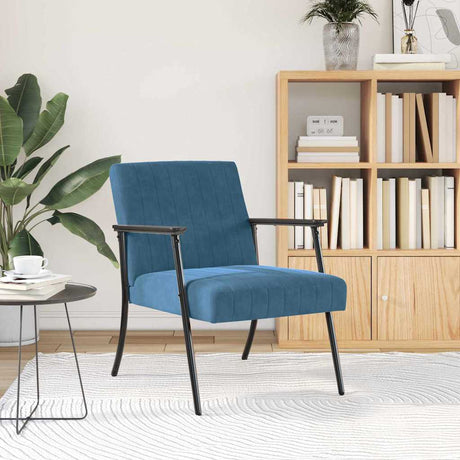 Vidaxl fauteuil blauw fluweel
