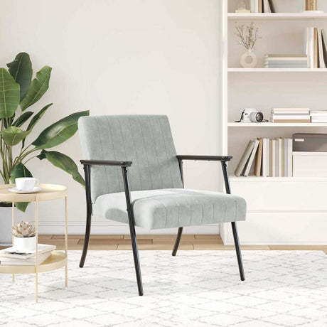 Vidaxl fauteuil lichtgrijs fluweel