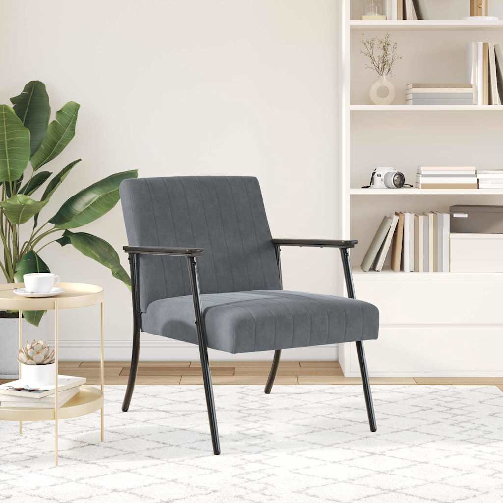 Vidaxl fauteuil donkergrijs fluweel