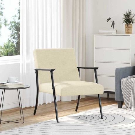 Vidaxl fauteuil crème stof