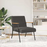 Vidaxl fauteuil donkergrijs krullend wol-achtig stof