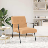 Vidaxl fauteuil beige krullend wol-achtig stof