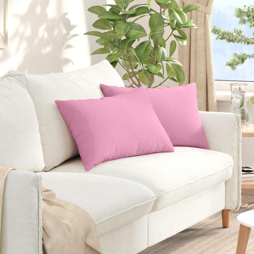Vidaxl sofa kussens 2 pcs roze 60 x 40 cm stof