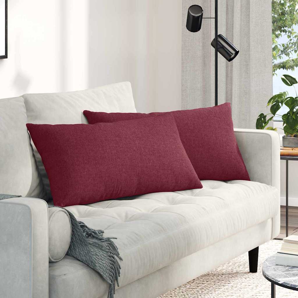Vidaxl sofa kussens 2 pcs wijnrood 80 x 40 cm stof