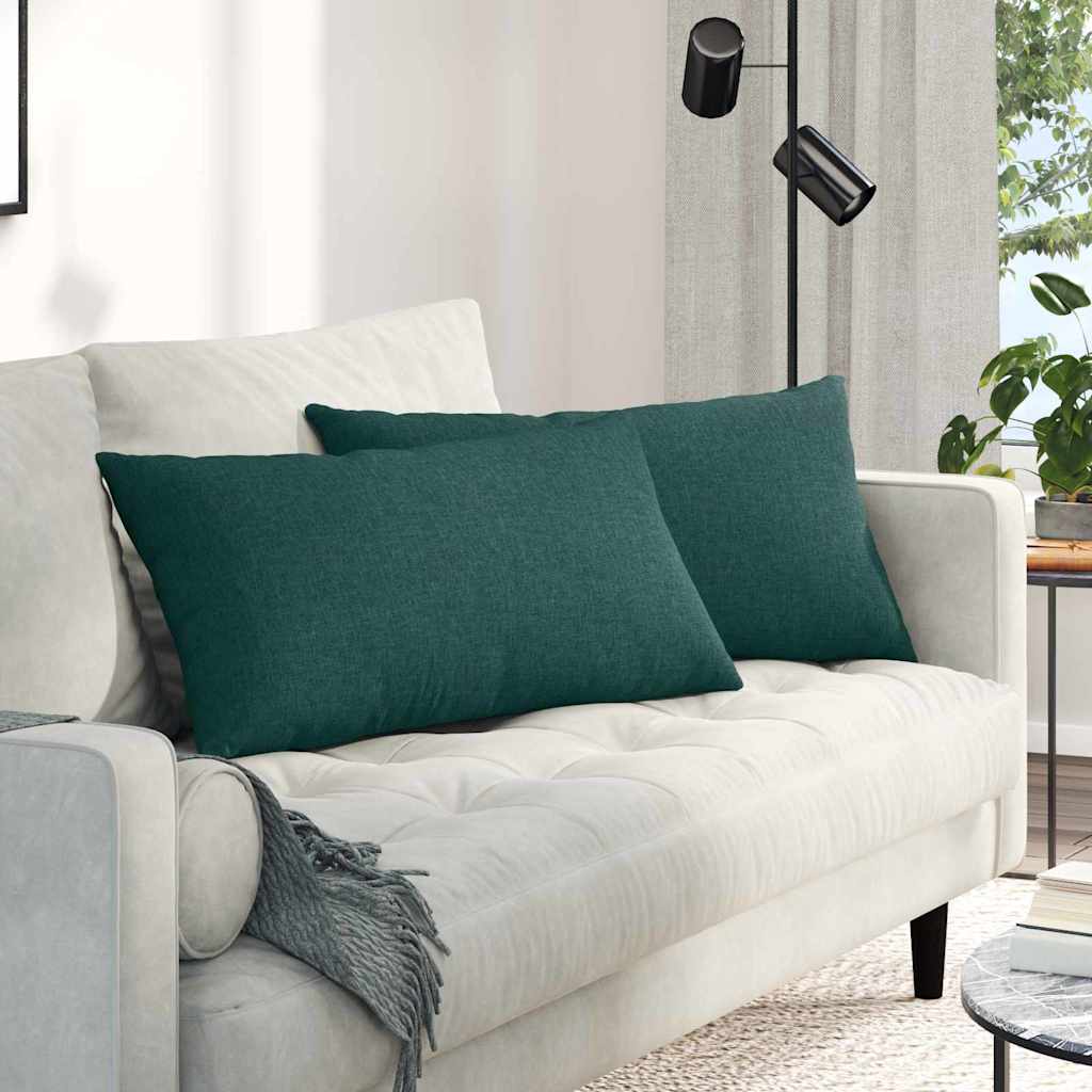 Vidaxl sofa kussens 2 pcs donkergroen 80 x 40 cm stof