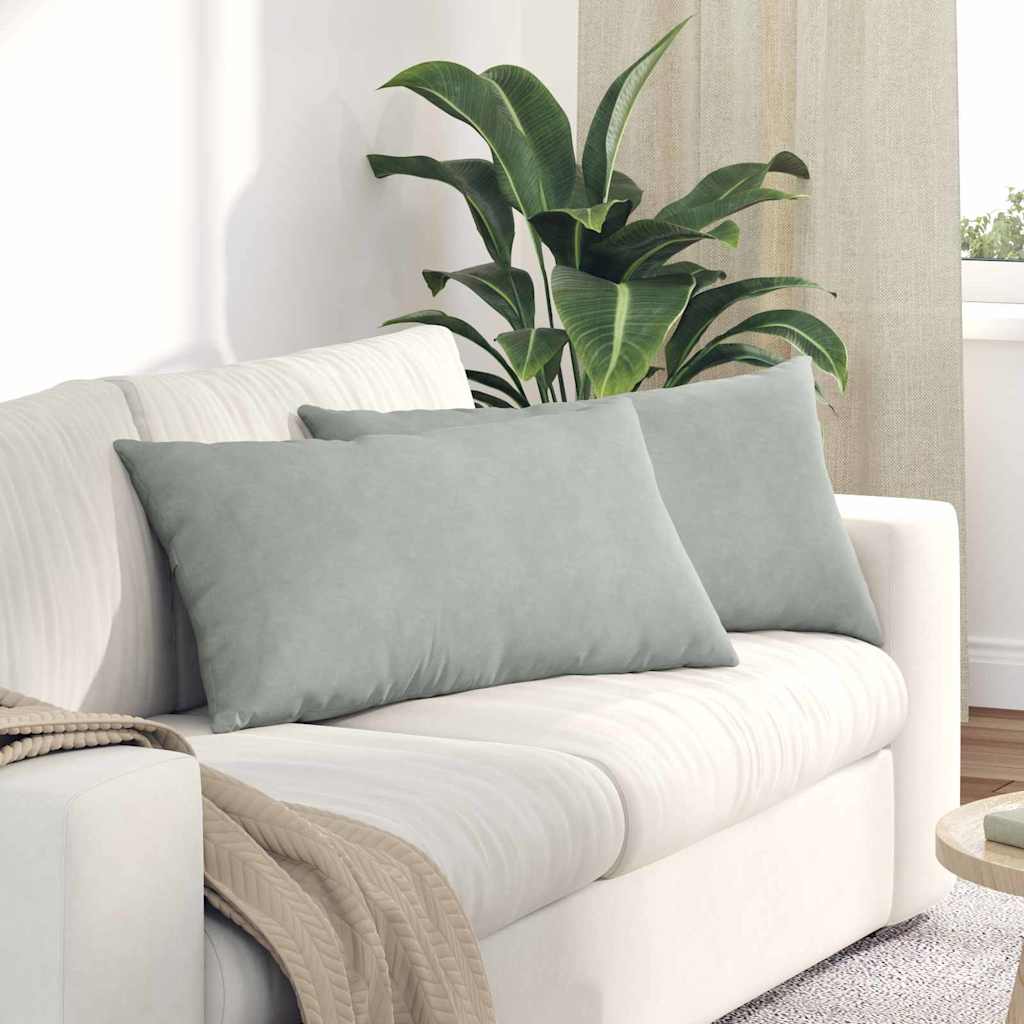 Vidaxl sofa kussens 2 stuks lichtgrijs 80 x 40 cm cordstof