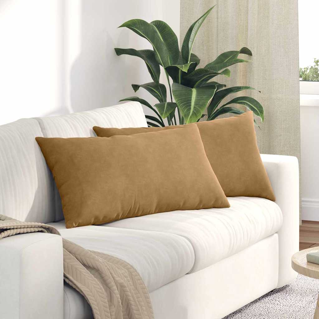 Vidaxl sofa kussens 2 stuks bruin 80 x 40 cm cordstof