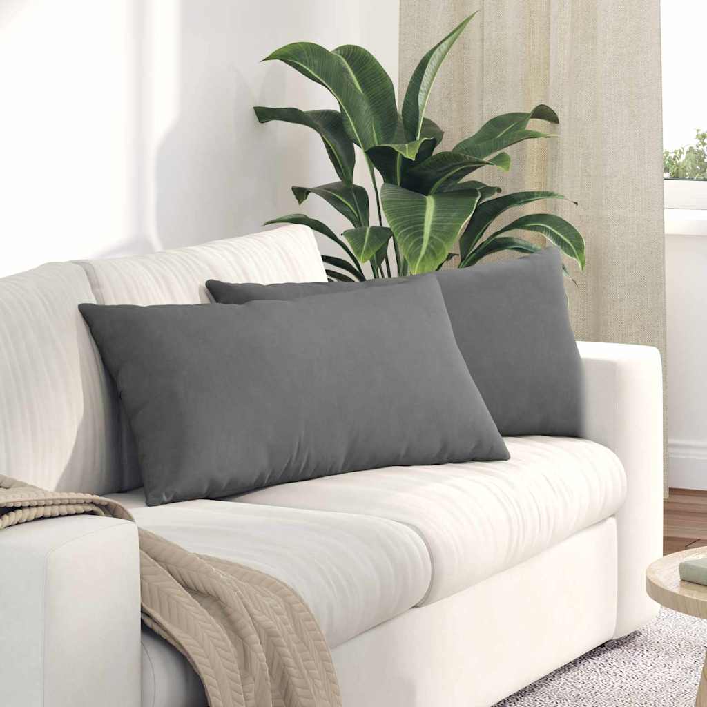 Vidaxl sofa kussens 2 stuks donkergrijs 80 x 40 cm stof