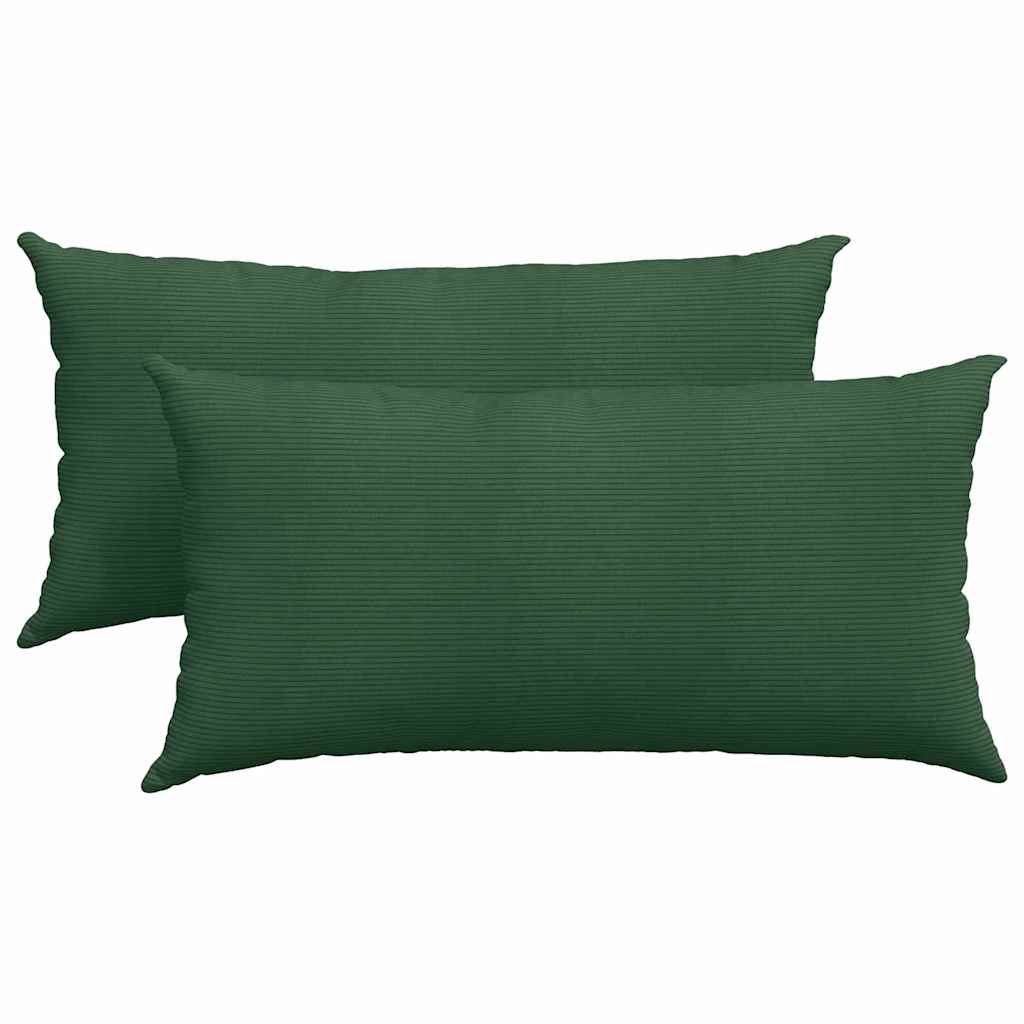 Vidaxl sofa kussens 2 stuks donkergroen 80 x 40 cm cordstof