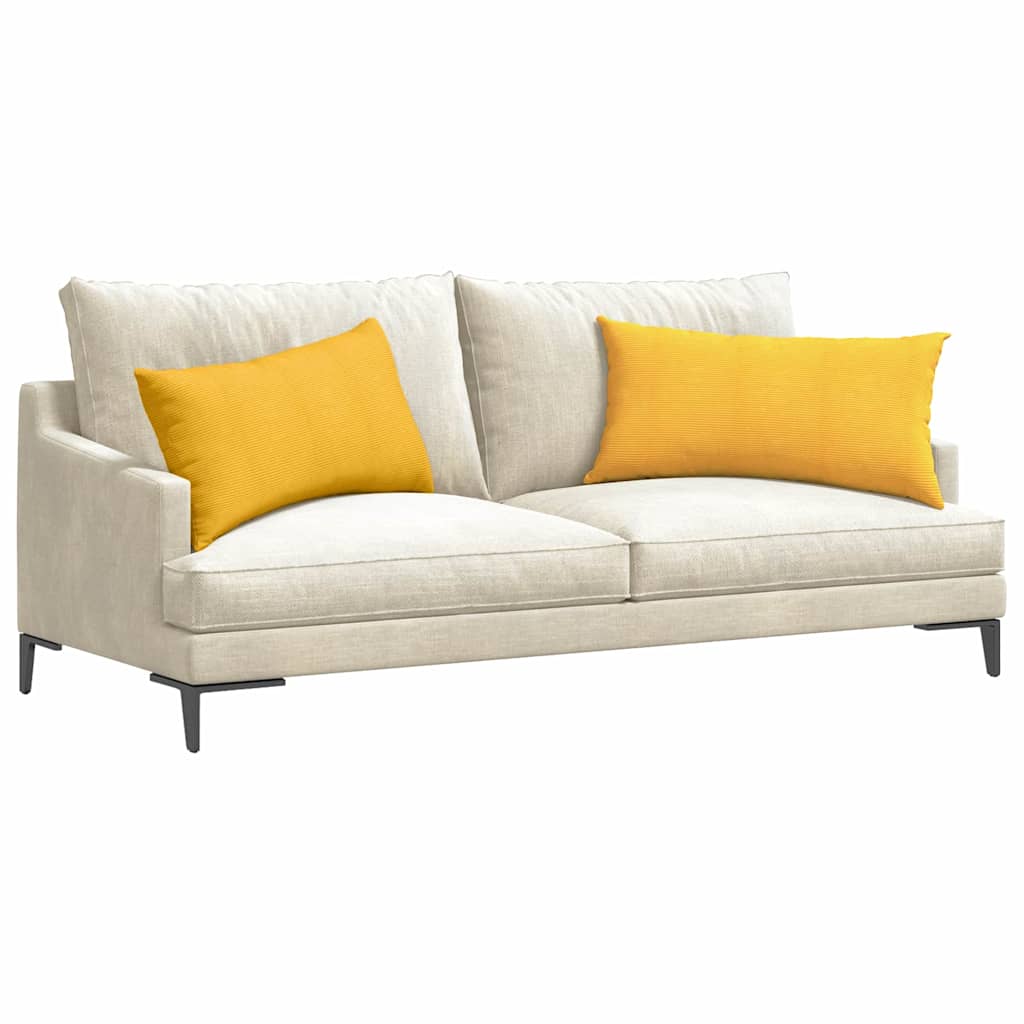 Vidaxl sofa kussens 2 stuks lichtgeel 80 x 40 cm cordstof