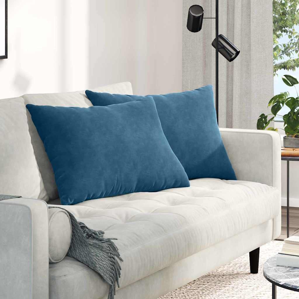 Vidaxl sofa kussens 2 stuks blauw 70 x 50 cm cordstof